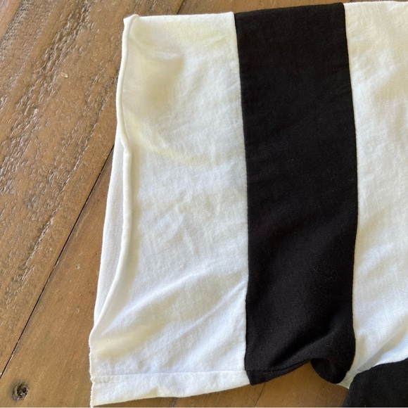 ATM Classic Jersey Striped Sleeve Crew Neck Tee Shirt Dress Pockets XS Jersey - Picture 5 of 11